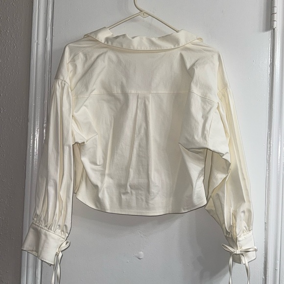 Cinq À Sept Pasha Long-sleeve Shirt In Ivory size M - Picture 10 of 14